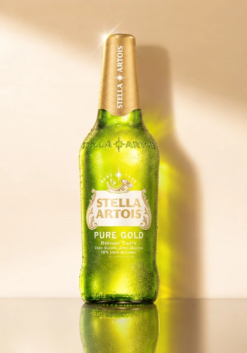 스텔라 아르투아 퓨어 골드 500ml 병 제품 이미지입니다.